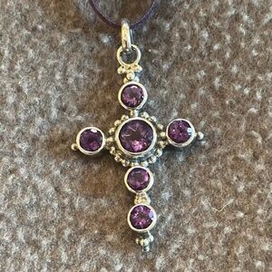GeoArt by Cynthia Amethyst Cross Necklace